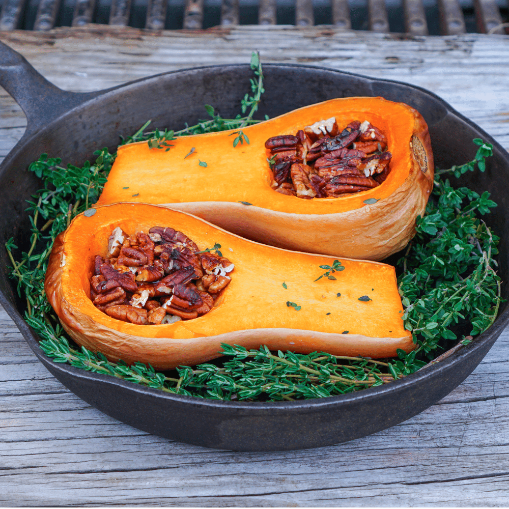 Butternut Squash with Onions and Pecans