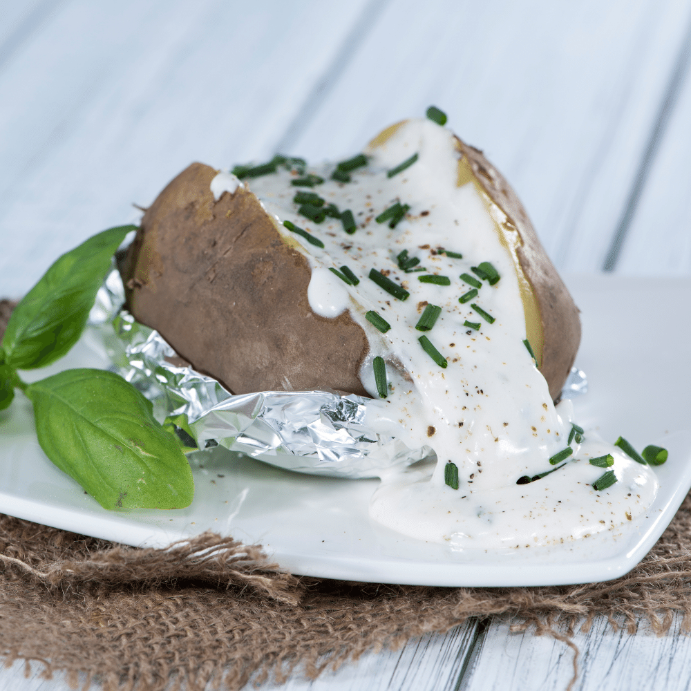 Baked Potatoes and Sour Cream