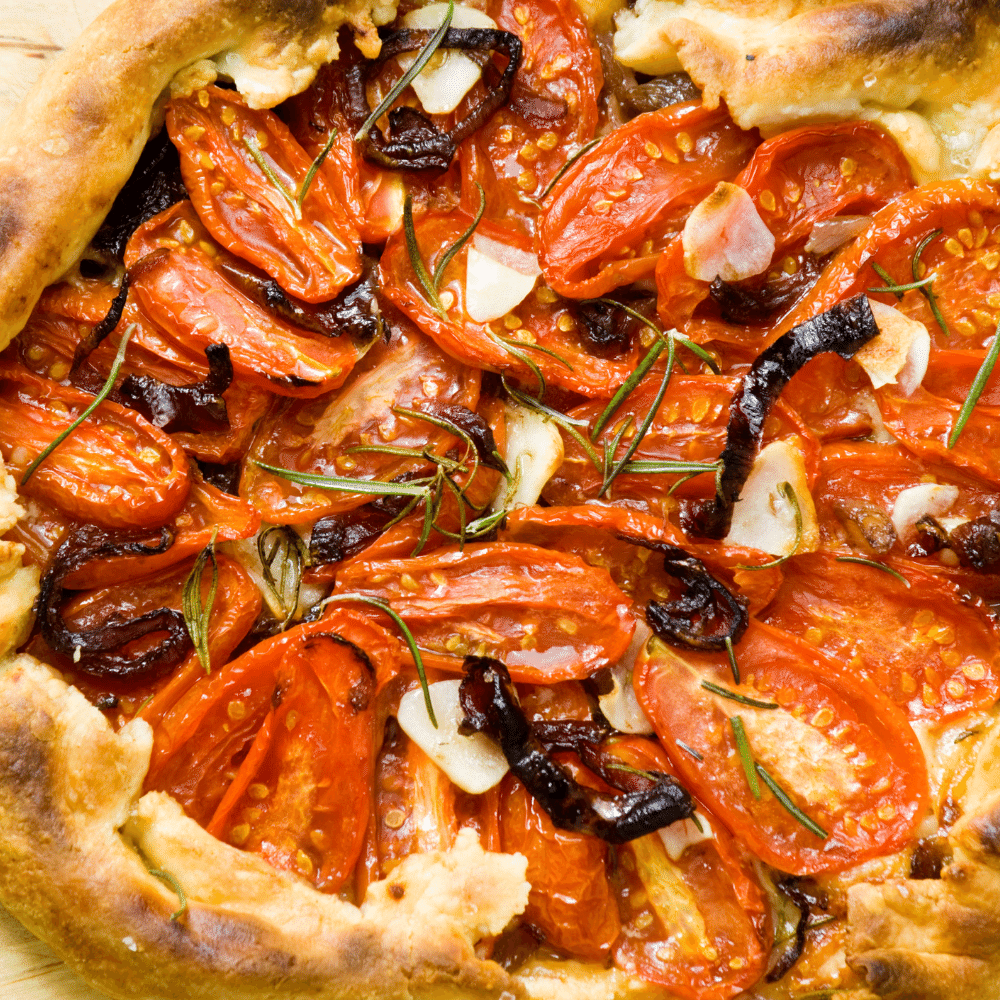 Cherry Tomato Galette with Garlic and Herbs