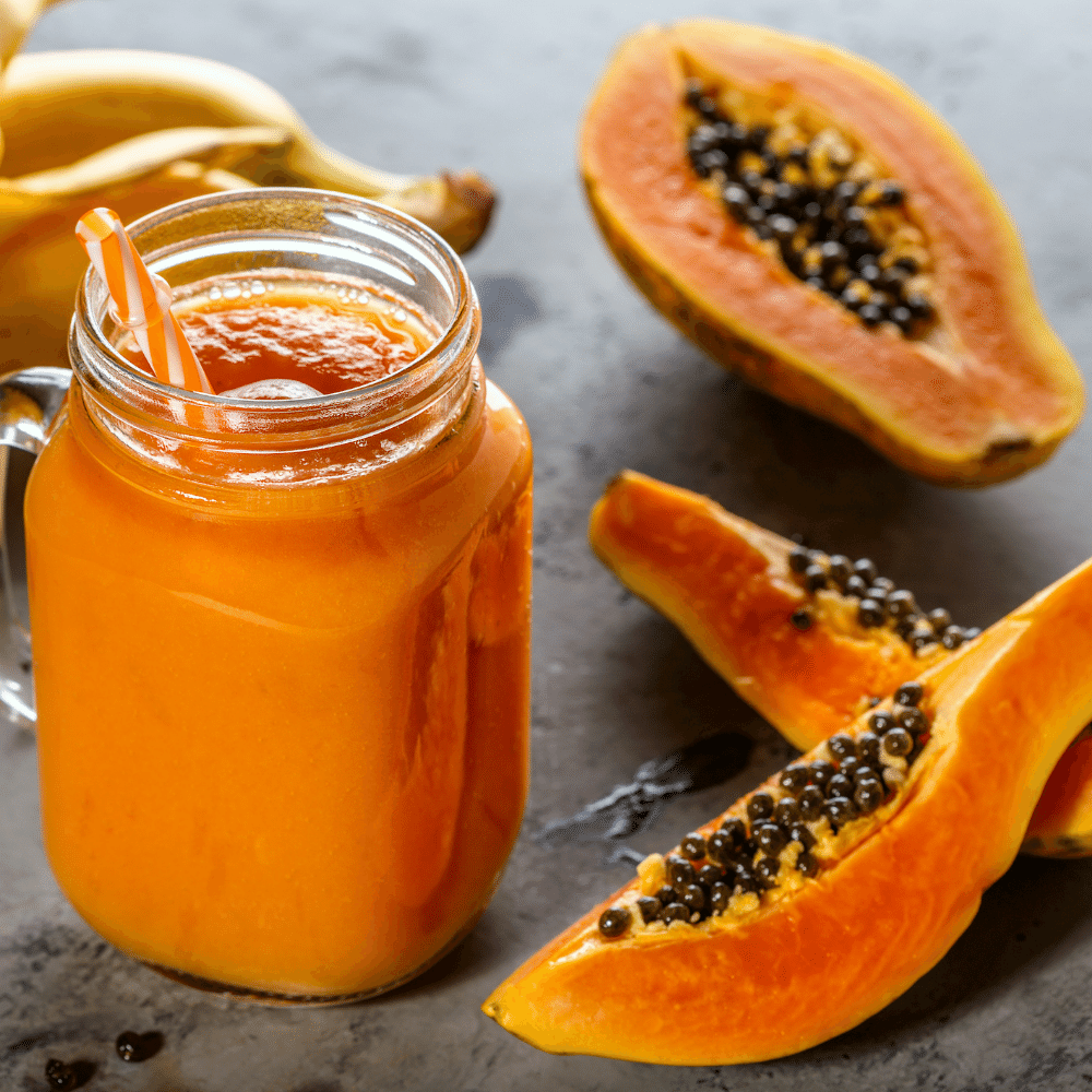What goes well with papaya in a smoothie?