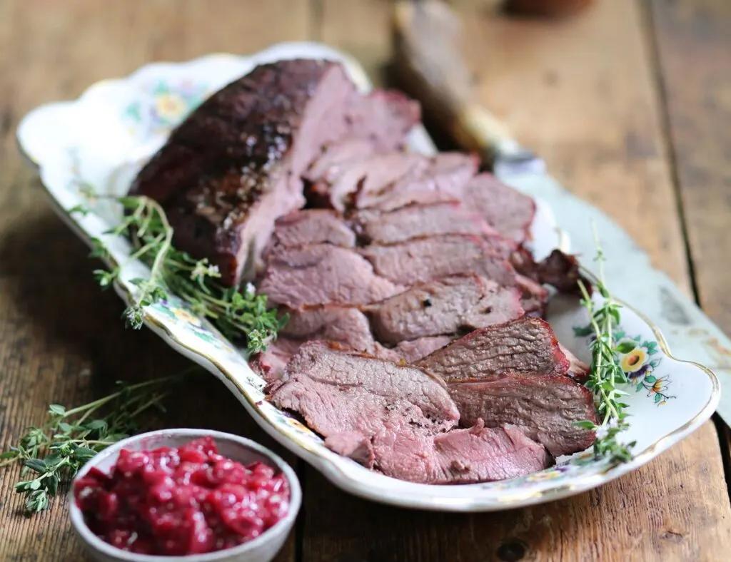 Barbecued Venison with Plum & Thyme Sauce