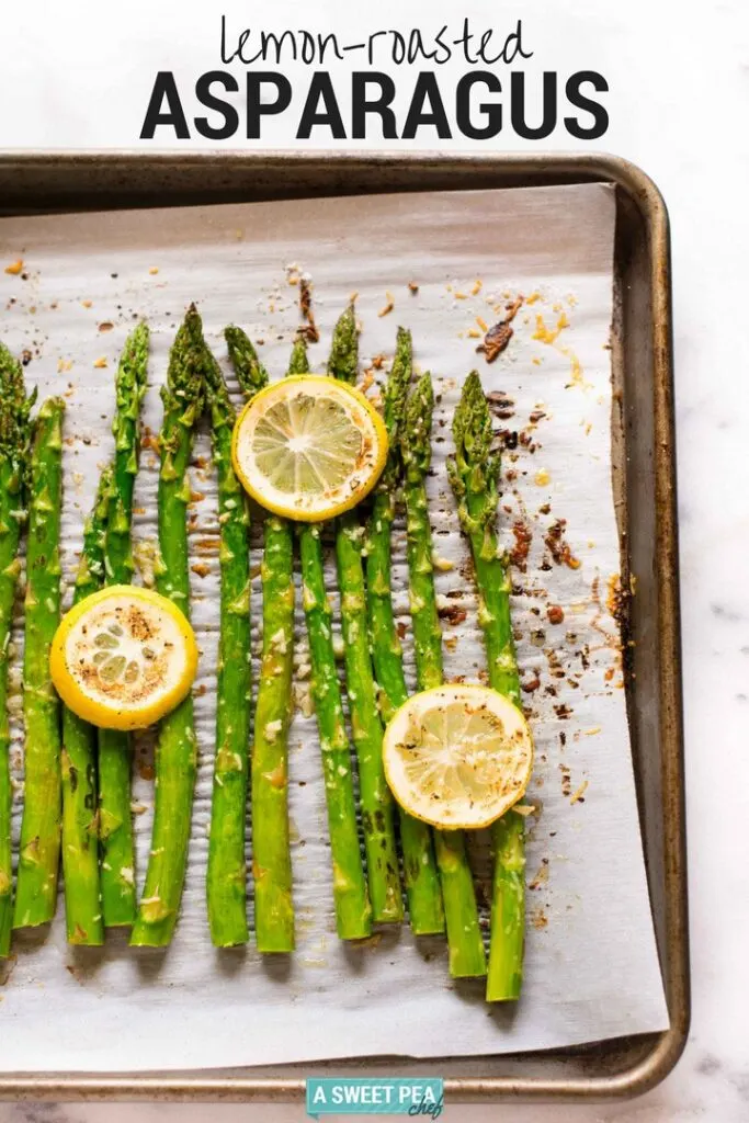 Some roasted asparagus with a squeeze of lemon