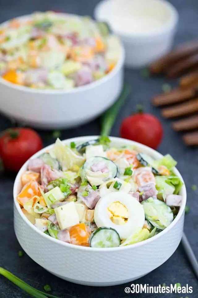 Chef's Salad with Chicken, Ham, and Cheese