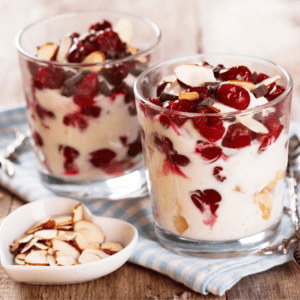 Trifle made with Cherry Pie Filling