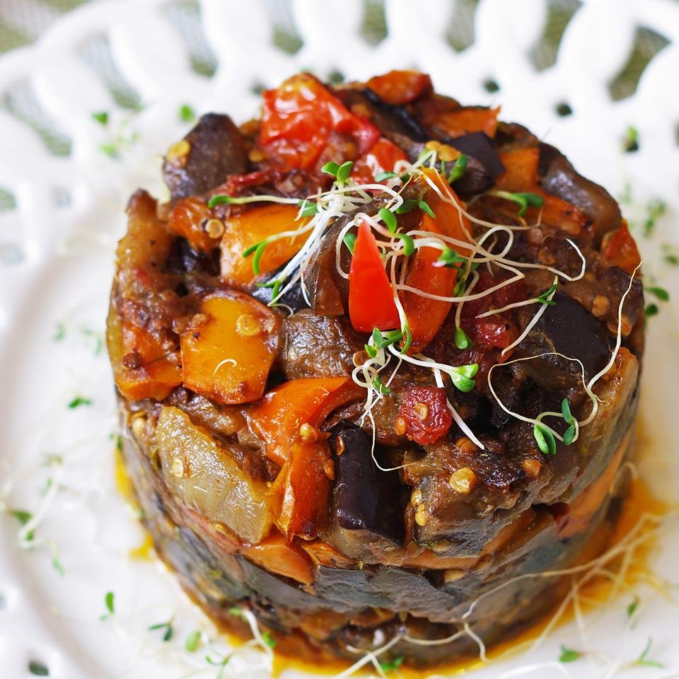 Roasted Red Pepper and Eggplant Salad