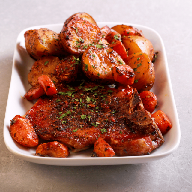Baked Pork Chops and Potatoes and Carrots Recipe Happy Muncher
