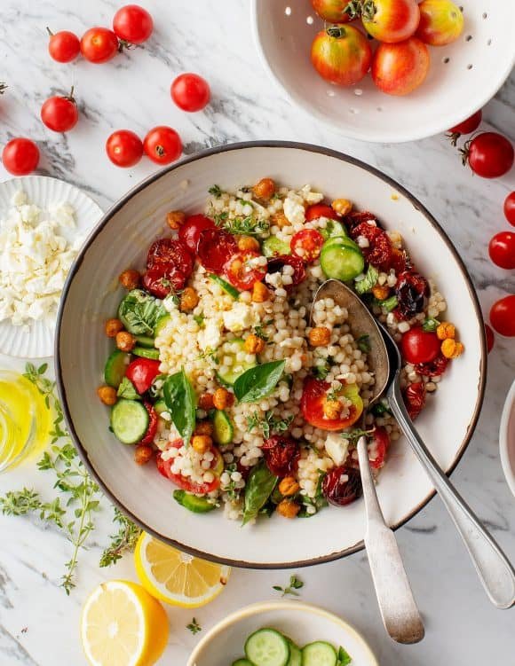 Couscous with Cherry Tomatoes and Feta Cheese