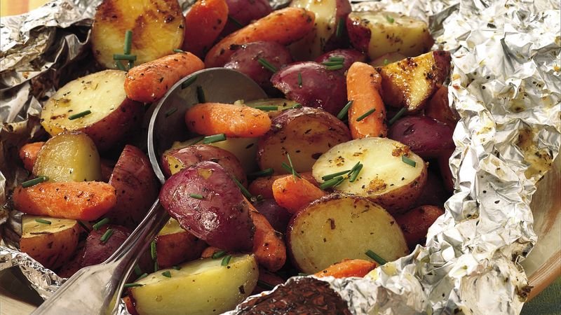 Grilled Carrots and Potatoes