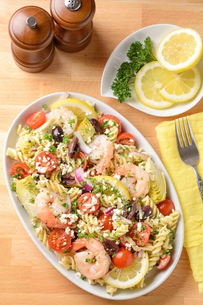 Mediterranean Shrimp and Pasta Salad from MyGourmetConnection