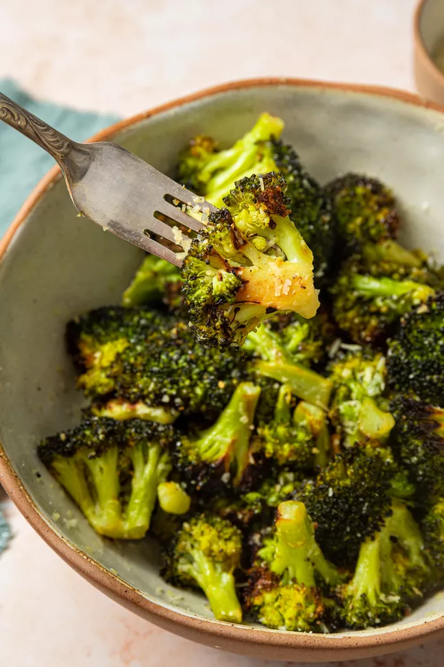 Roasted Broccoli Florets with Parmesan Cheese