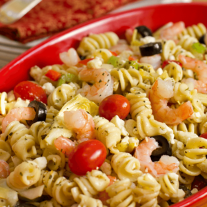Shrimp and Crab Pasta Salad with Italian Dressing