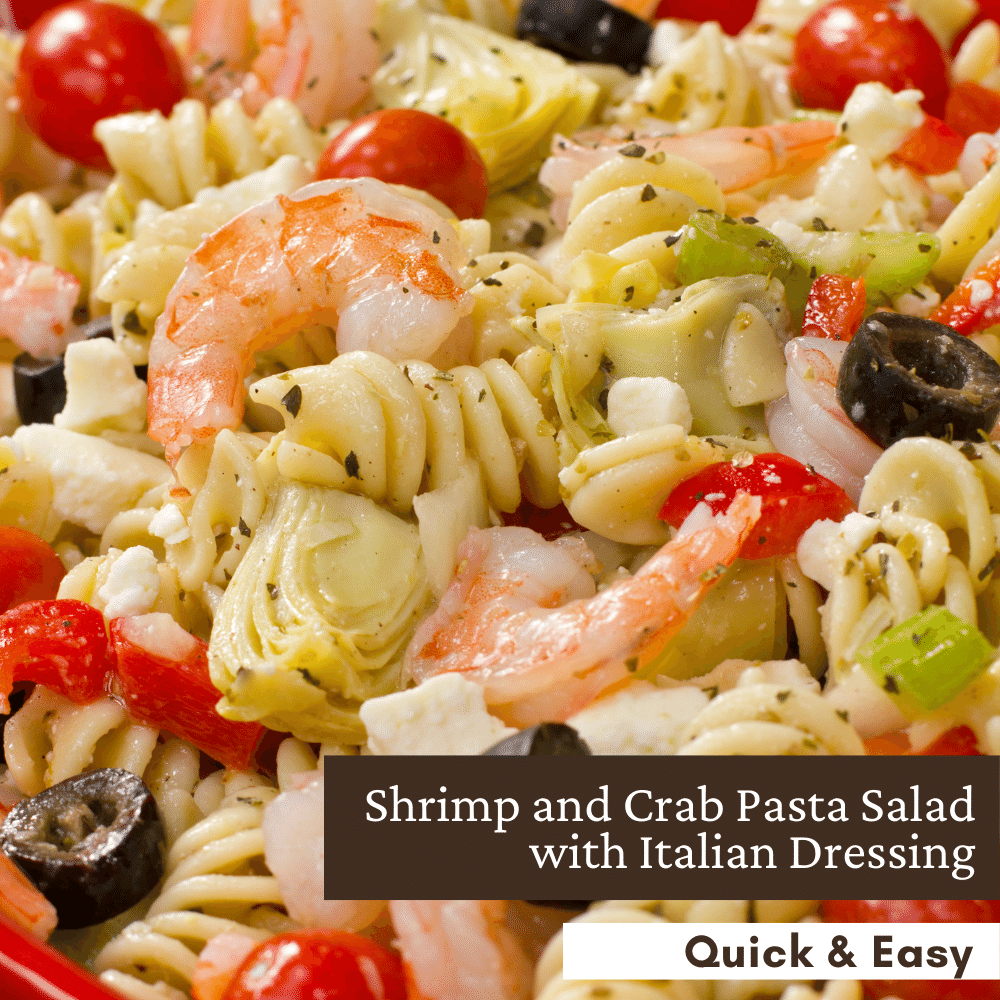 Shrimp and Crab Pasta Salad with Italian Dressing