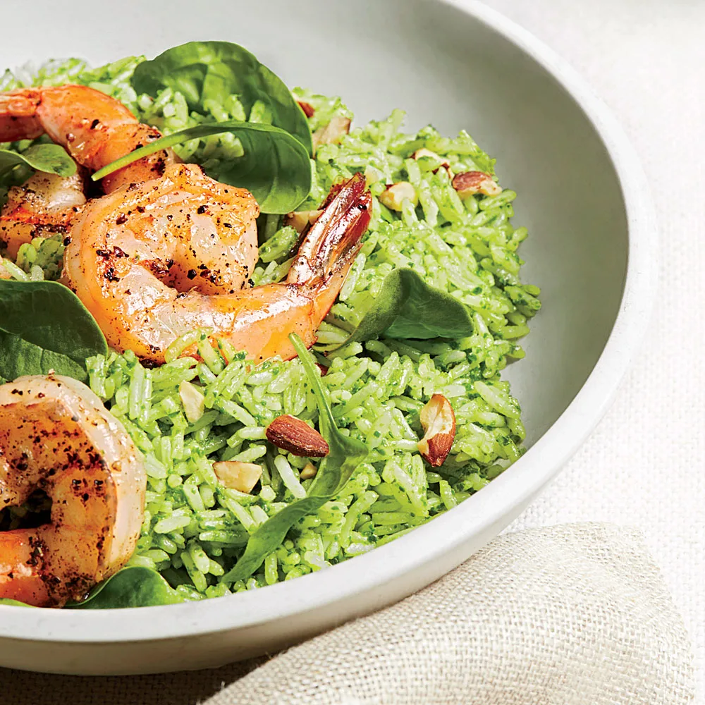 Shrimp and Pesto-Rice Salad