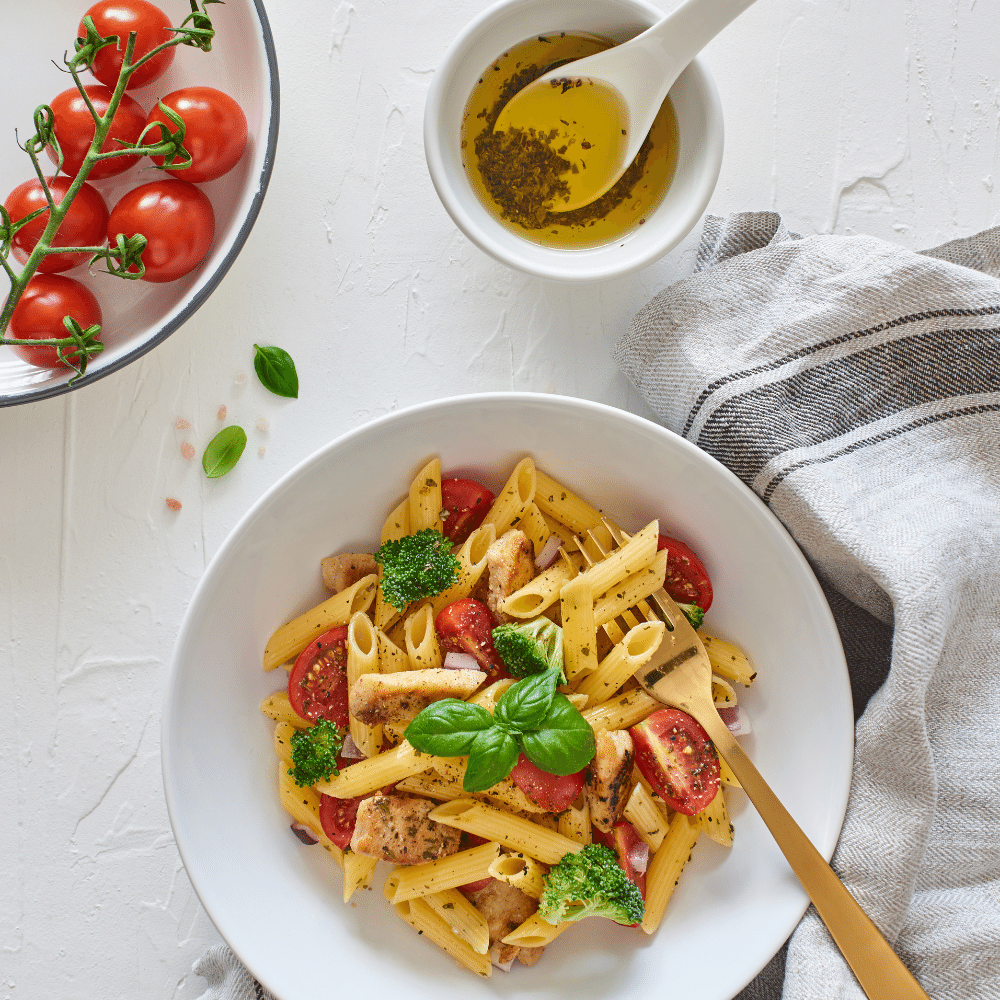 pasta salad with dressing