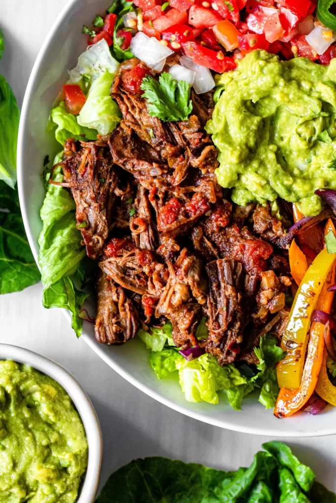 Healthy Slow Cooker Chipotle Beef Burrito Bowls