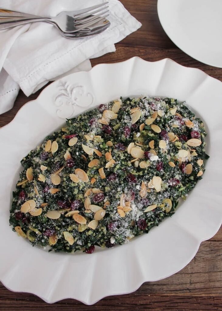 Kale and Quinoa Salad with Cranberries and Almonds
