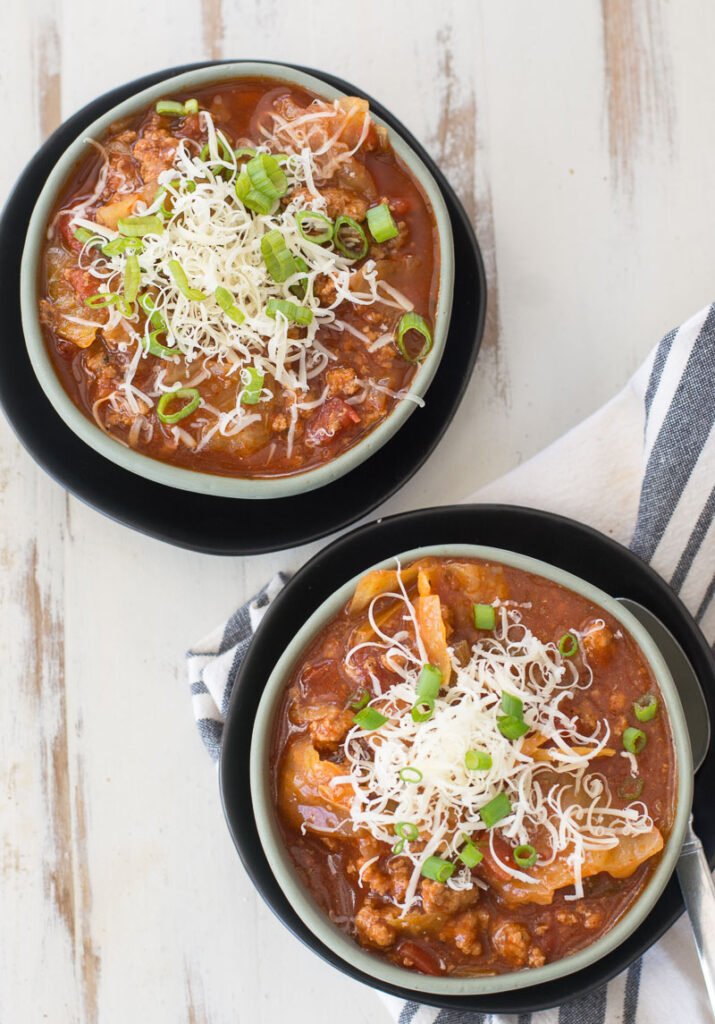 Slow Cooker Cabbage Roll Soup (keto + low carb)