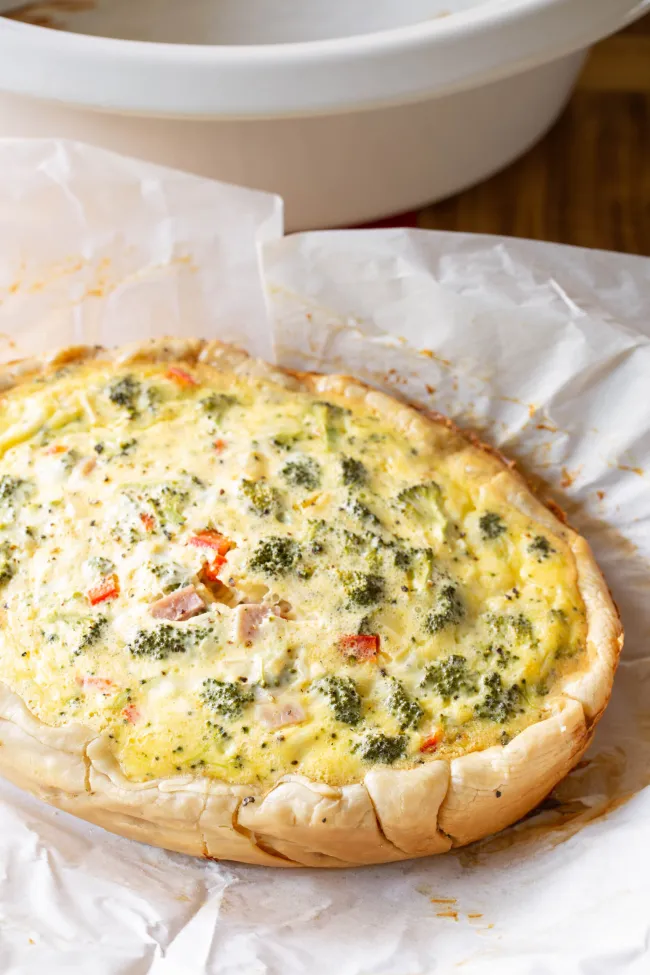 Slow Cooker Ham and Vegetable Quiche