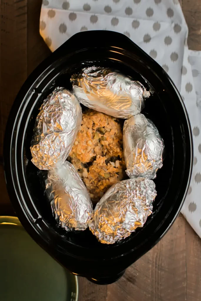 Slow Cooker Meatloaf and Baked Potatoes