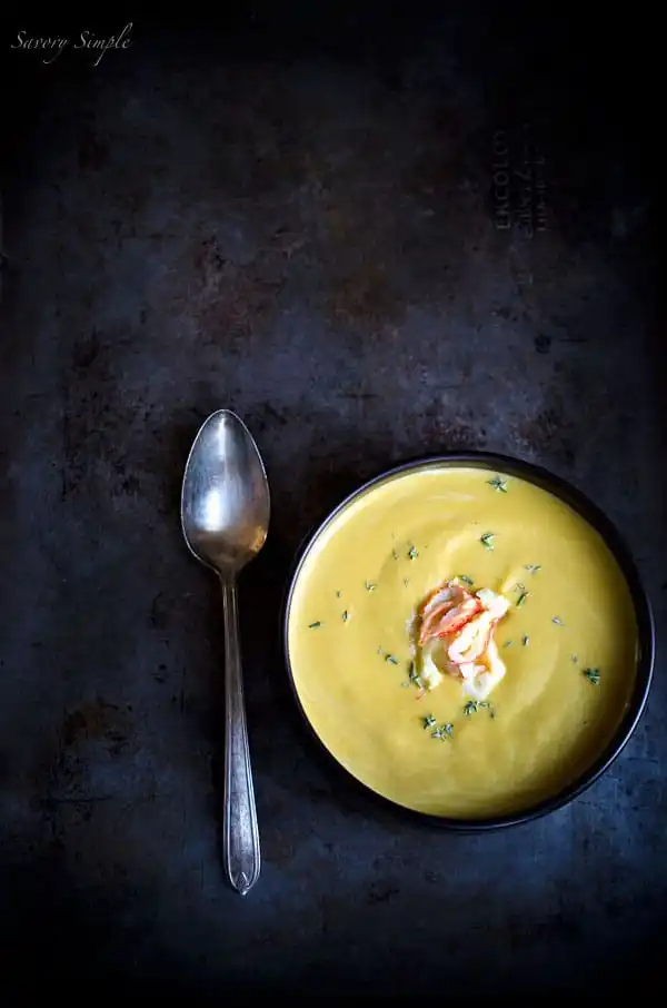 butternut squash soup with lobster