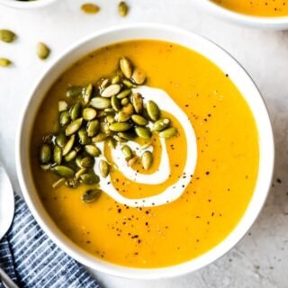 butternut squash soup with seeds