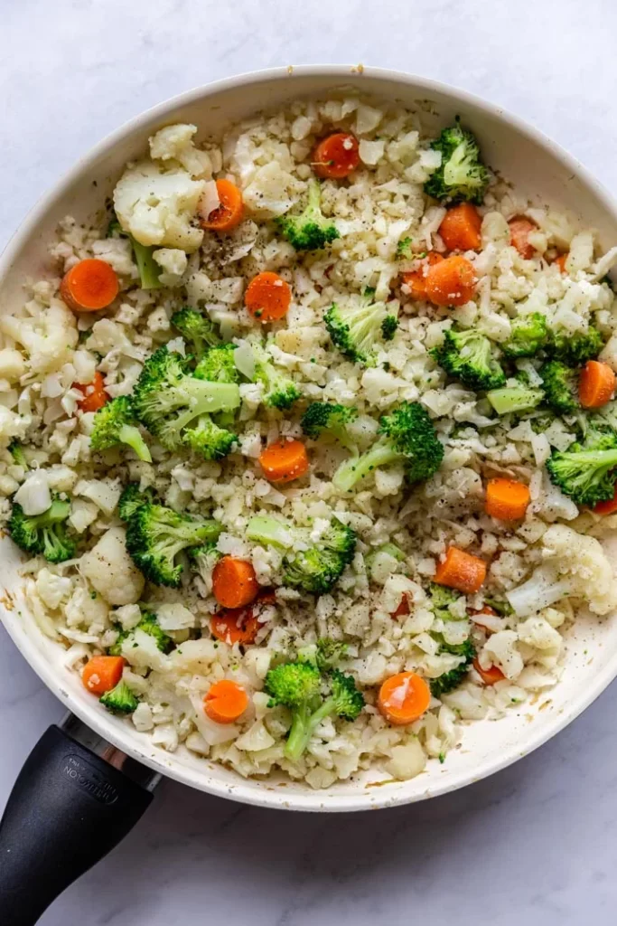 Broccoli and Cauliflower Rice Medley