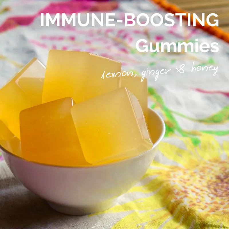 Immune Boosting Lemon, Ginger and Honey Gummies