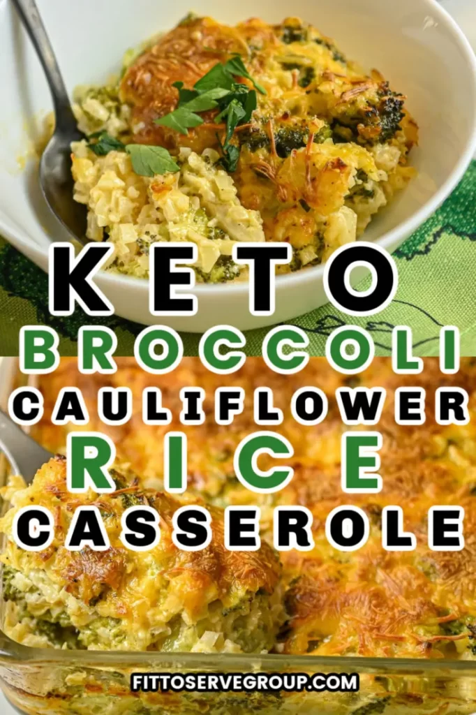 Keto Broccoli Cauliflower Rice Casserole