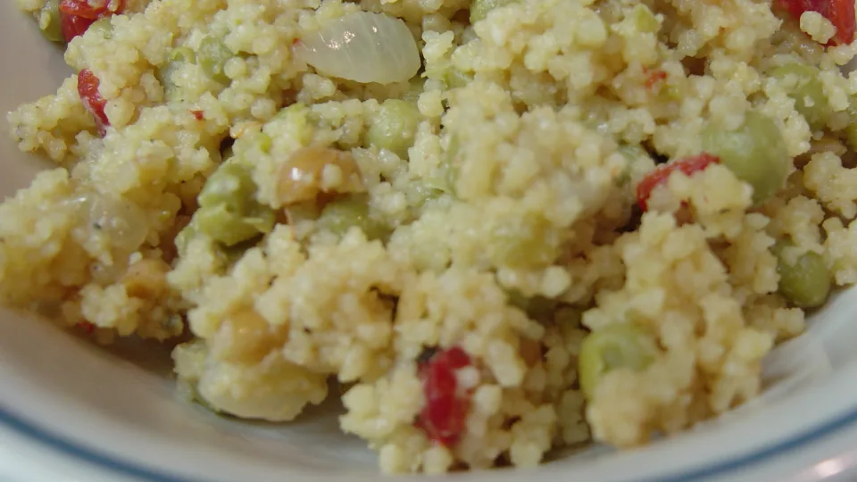 Moroccan Peanut Couscous with Peas