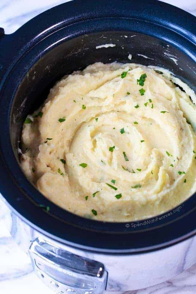 No Boil Slow Cooker Mashed Potatoes