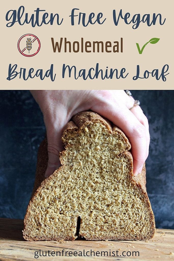 Wholemeal Gluten Free Vegan Bread Machine Loaf with Oats