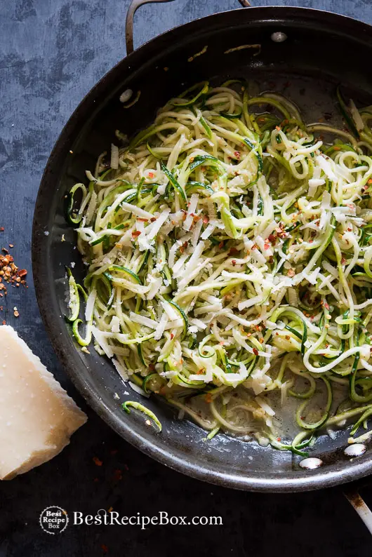 Zucchini Noodles With Garlic-Butter & Parmesan