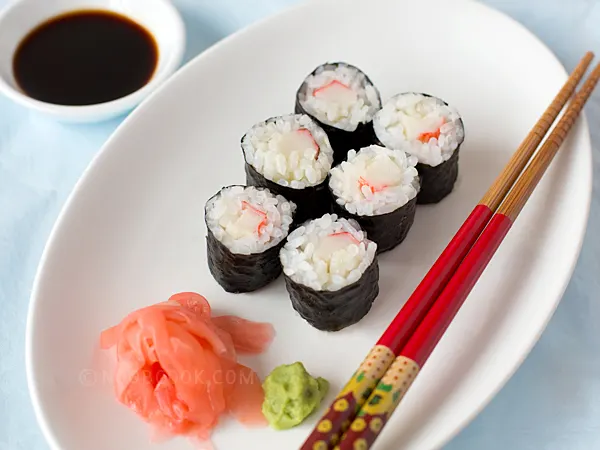sushi with crab sticks