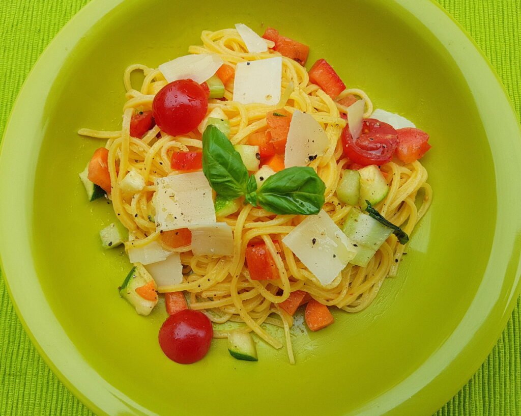 Summer Tagliolini Pasta Recipe with Marinated Vegetables