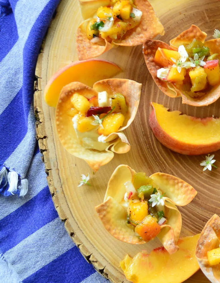 Peach, Green Chile and Sage Salsa Cheese Cups