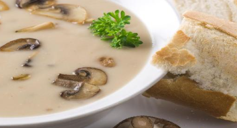 Plain Mushroom Soup with Turnips