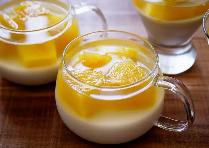 Coconut Milk Flan - Milk Pudding - Pineapple Jelly