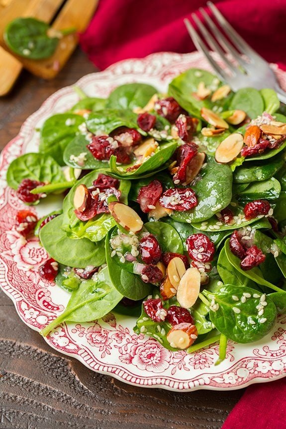 Spinach Salad (with Cranberries and Almonds)