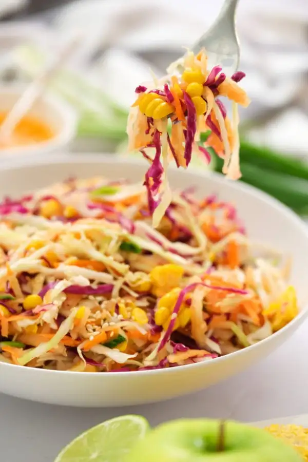 Sweet Asian Slaw with Apple and Corn