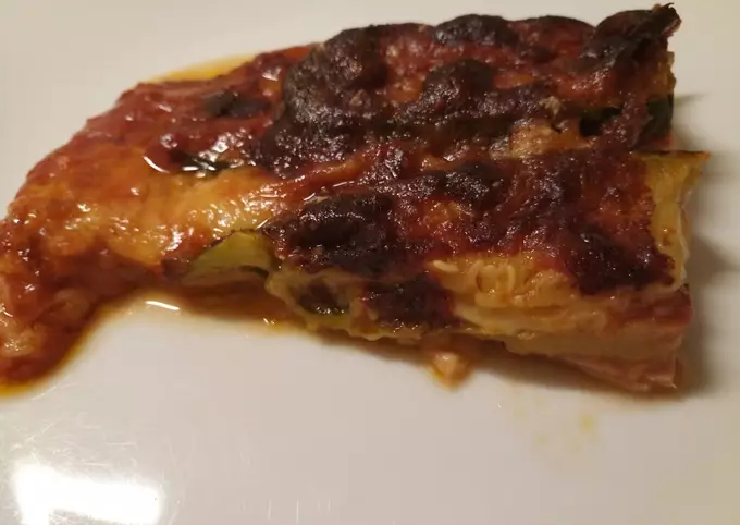 Zucchini, ham and scamorza parmigiana
