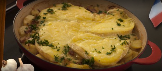 Potato and reblochon cheese gratin