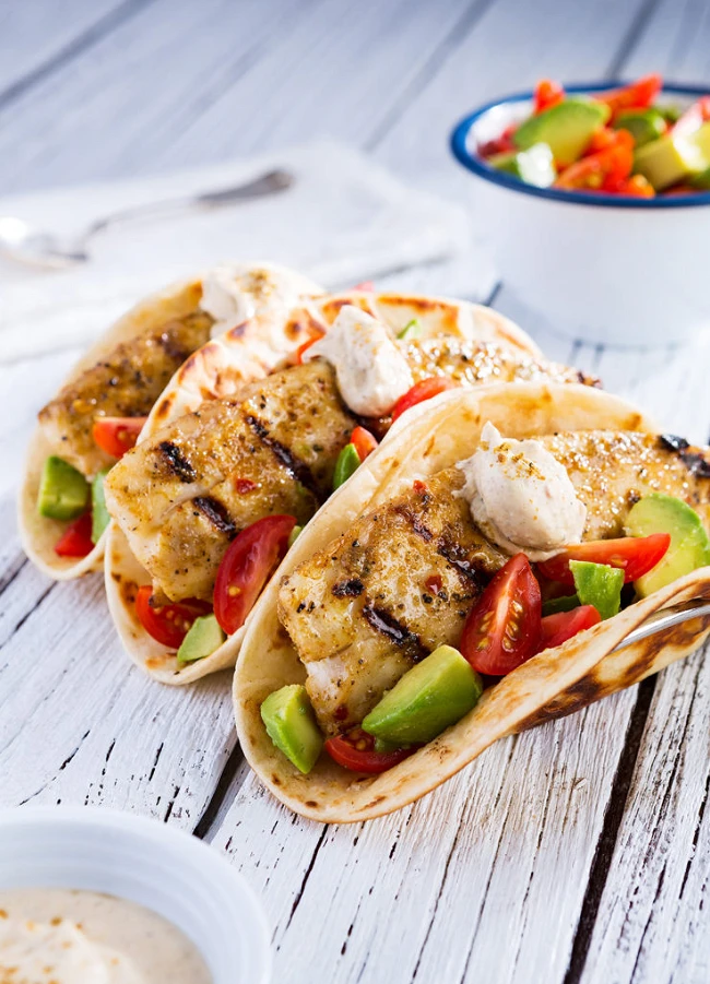 grilled fish tacos with magic mojo sauce
