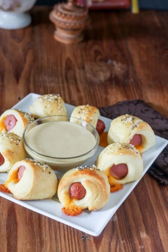 Pigs in a Blanket with Honey Dijon Dipping Sauce