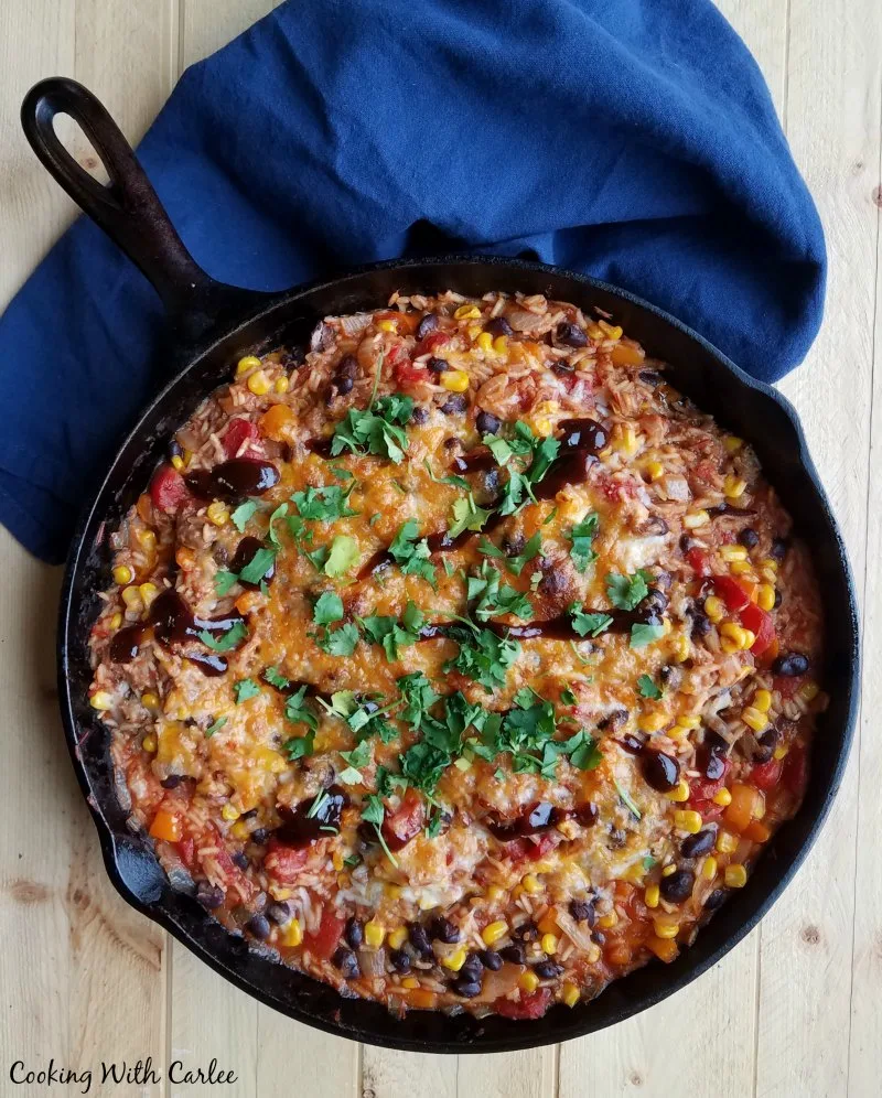 BBQ Pulled Pork and Rice Skillet Supper