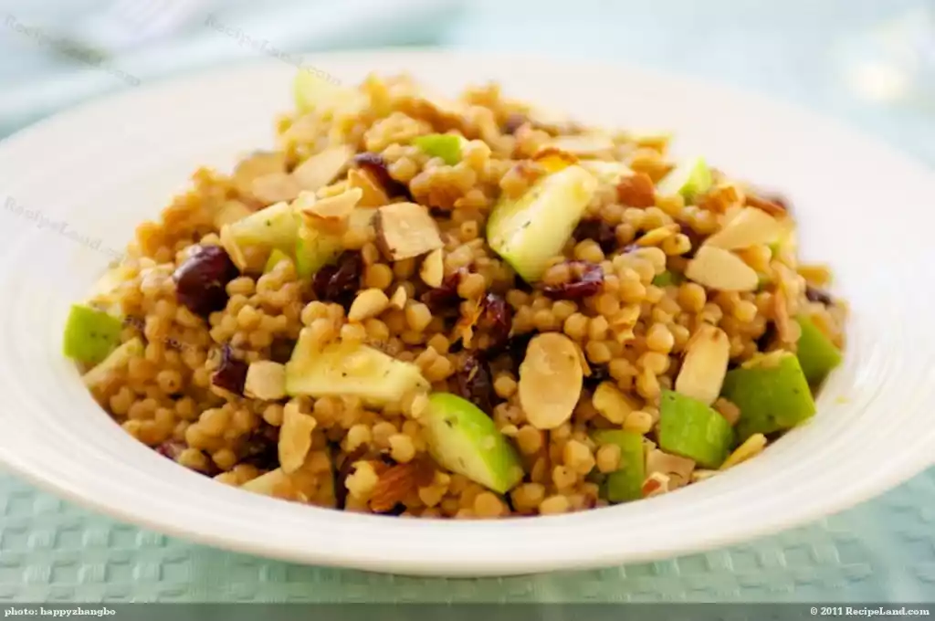 Israeli Couscous, Apple and Dried Cranberry Salad with Toasted Almonds