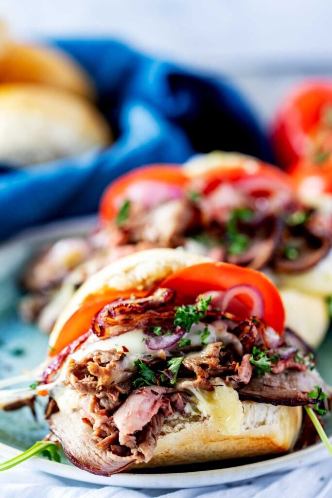 Tri-Tip Sandwiches with tomatoes