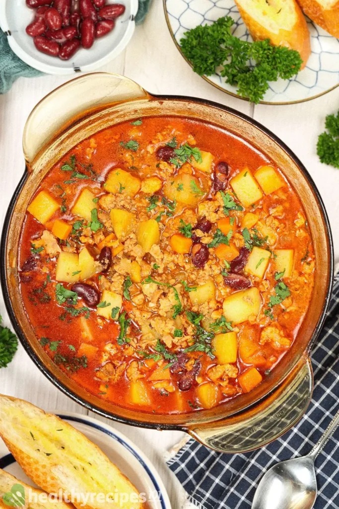 Ground Chicken Soup with Sweet Potatoes