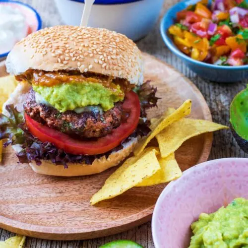 Mexican Burger with toppings