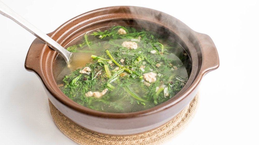 Vietnamese Ground Pork & Chrysanthemum Greens Soup
