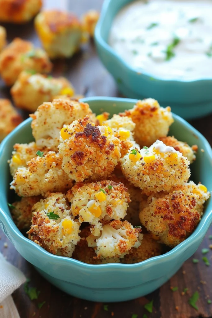 Crispy Baked Cauliflower-Corn Nuggets
